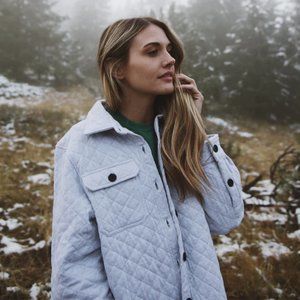 ROCK MONKEY WHITE QUILTED JACKET ("SHACKET")